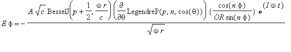 E*phi = -A*sqrt(c)*BesselJ(p+1/2,omega*r/c)*Diff(Le...