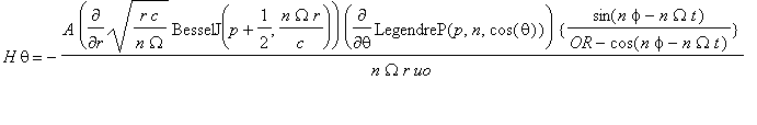 H*theta = -A*Diff(sqrt(r*c/(n*Omega))*BesselJ(p+1/2...
