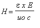 H = epsilon*x*E/(uo*c)